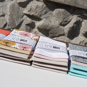 GOTS Biopamut textilzsebkendő ŐSZ színtípusoknak - pitypang mintával, fáradt sárga és bézs színben - szépségápolás - textil zsebkendő - Meska.hu