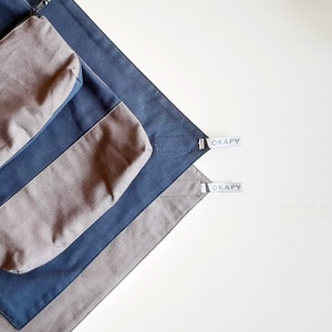 Minimál sötétkék irodai újraszalvéta férfiaknak is, fekete PUL belsővel, szendvics csomagolására - táska & tok - uzsonna- & ebéd tartó - szendvics csomagoló - Meska.hu