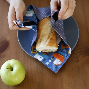 AKCIÓS iskolai újraszalvéta meglepetés mintával, élelmiszerbiztos tízórai csomagoló - Meska.hu