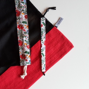 Okapy népi motívumos hálós tüll zsák - XL méret - Meska.hu
