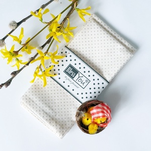 Húsvéti arany pöttyös zero waste textilszalvéta, Otthon & Életmód, Konyhafelszerelés, tálalás, Konyhai textil, Szalvéta, Varrás, MESKA