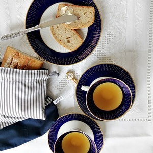 Iskolai tisztasági csomag - szürke csíkos / kék, vízálló PUL béléssel, iskolaszer / óvodai kellék - játék & sport - ovis felszerelés - ovis zsák - Meska.hu