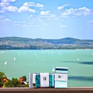 Balaton kollekció - biopamut zsebkendő, kék - 20 cm, 3 db / szett - szépségápolás - textil zsebkendő - Meska.hu
