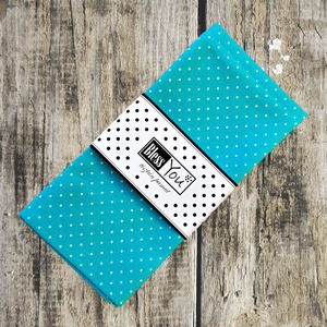 Pamut szalvéta, türkiz pöttyös - választható méretben, 2 db / pár - otthon & életmód - konyhafelszerelés, tálalás - konyhai textil - szalvéta - Meska.hu