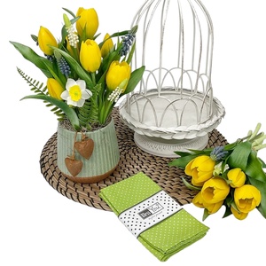 Pamut szalvéta, zöld pöttyös - 33 cm, 2 db / pár - otthon & életmód - konyhafelszerelés, tálalás - konyhai textil - szalvéta - Meska.hu