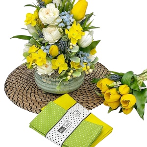 Pamut szalvéta, zöld pöttyös - 33 cm, 2 db / pár - otthon & életmód - konyhafelszerelés, tálalás - konyhai textil - szalvéta - Meska.hu