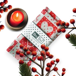 Piros szíves szalvéta, pamut - 33 cm, 2 db / pár - otthon & életmód - konyhafelszerelés, tálalás - konyhai textil - szalvéta - Meska.hu