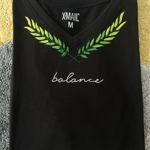 Green Leaf Balance férfi póló - ruha & divat - férfi ruha - póló - Meska.hu