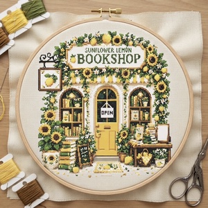 Bookshop keresztszemes hímzés minta  - Meska.hu
