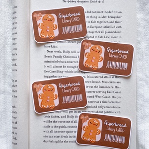 Gingerbread library card - matrica, Otthon & Életmód, Papír, írószer, Matrica, matrica csomag, Fotó, grafika, rajz, illusztráció, MESKA