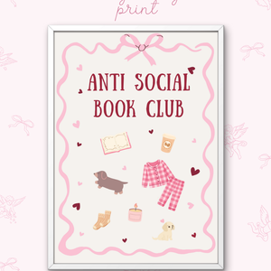 Anti social book club - print, Otthon & Életmód, Dekoráció, Kép & Falikép, Poszter, Fotó, grafika, rajz, illusztráció, MESKA