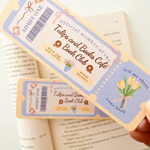 Tulips and Books CAFÉ - Book Club - könyvjelző - könyv & zene - könyvjelző - Meska.hu