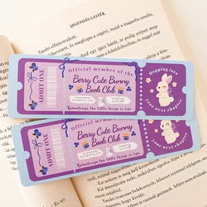 Berry Cute Bunny - Book Club - könyvjelző, Könyv & Zene, Könyvjelző, Fotó, grafika, rajz, illusztráció, MESKA