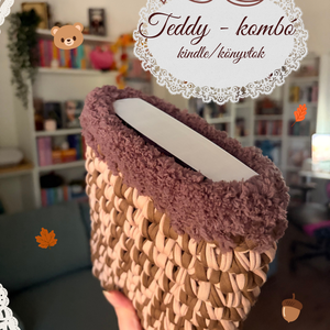 Teddy-kombó - Horgolt könyv/kindle tok - Meska.hu