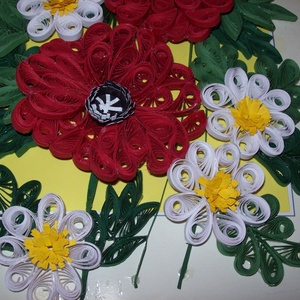 Pipacs margarétával - A4-es méret quilling technikával -  - Meska.hu