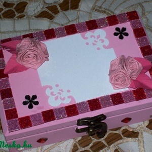 Kesresztelő ládika kislánynak 10x15x4,5 cm -  - Meska.hu
