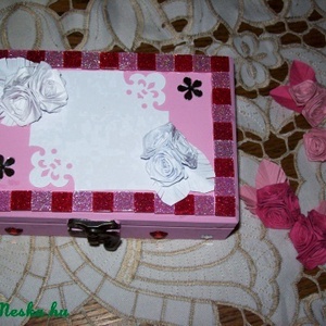 Kesresztelő ládika kislánynak 10x15x4,5 cm -  - Meska.hu