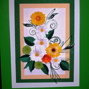 Margaréta gerberával - kép quilling technikával -  - Meska.hu