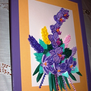 Lila orchidea csokor -falikép -  - Meska.hu