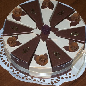 Pénzajándék átadó torta  - csoki-vanília, mini - otthon & életmód - papír, írószer - ajándékozás kellékei - papírtorta - Meska.hu
