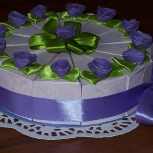 Pénzajándék átadó torta  - levendula mini -  - Meska.hu