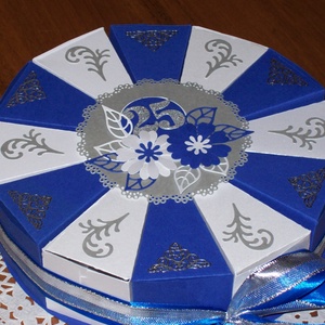 Pénzajándék átadó torta - közepes, ezüstlakodalomra - Meska.hu