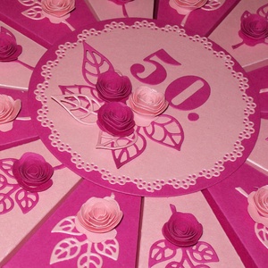 Pénzajándék átadó torta -  pink-barack,  közepes - otthon & életmód - papír, írószer - ajándékozás kellékei - papírtorta - Meska.hu