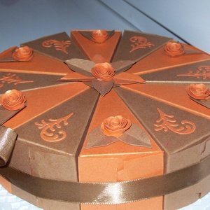 Pénzajándék átadó torta - narancs-fahéj, közepes - otthon & életmód - papír, írószer - ajándékozás kellékei - papírtorta - Meska.hu