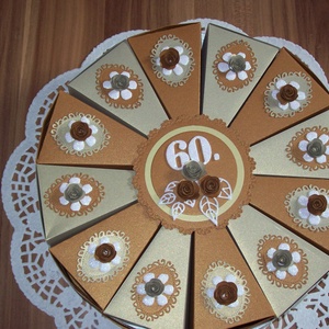 Pénzajándék átadó torta -  arany árnyalatokban, nagy - otthon & életmód - papír, írószer - ajándékozás kellékei - papírtorta - Meska.hu