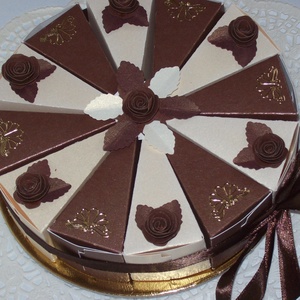 Pénzajándék átadó torta- csoki-vanília, mini - otthon & életmód - papír, írószer - ajándékozás kellékei - papírtorta - Meska.hu