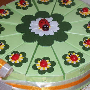 Pénzajándék átadó torta - katicás, mini - otthon & életmód - papír, írószer - Meska.hu