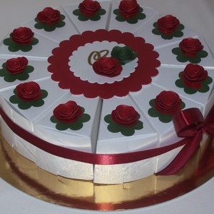 Pénzajándék átadó torta- nemzeti színekben - esküvő - emlék & ajándék - nászajándék - Meska.hu
