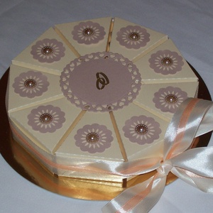Pénzajándék átadó torta- krém-púder, mini - esküvő - emlék & ajándék - nászajándék - Meska.hu