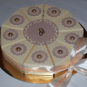 Pénzajándék átadó torta- krém-púder, mini - esküvő - emlék & ajándék - nászajándék - Meska.hu