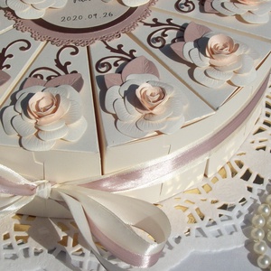 Nászajándék átadó torta -krém-golden rose-barack-csoki - esküvő - emlék & ajándék - nászajándék - pénzátadó boríték, kártya - Meska.hu