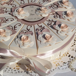 Nászajándék átadó torta -krém-golden rose-barack-csoki - otthon & életmód - papír, írószer - ajándékozás kellékei - papírtorta - Meska.hu