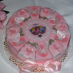 Ovis kínáló torta- rózsaszín-barack-pink, Disney hercegnős - otthon & életmód - papír, írószer - ajándékozás kellékei - papírtorta - Meska.hu