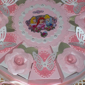 Ovis kínáló torta- rózsaszín-barack-pink, Disney hercegnős - otthon & életmód - papír, írószer - ajándékozás kellékei - papírtorta - Meska.hu