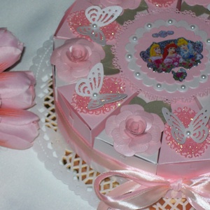 Ovis kínáló torta- rózsaszín-barack-pink, Disney hercegnős - otthon & életmód - papír, írószer - ajándékozás kellékei - papírtorta - Meska.hu