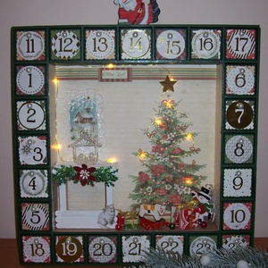 Adventi kalendárium- karácsonyi szobabelső  - karácsony - adventi díszek - adventi naptár - Meska.hu