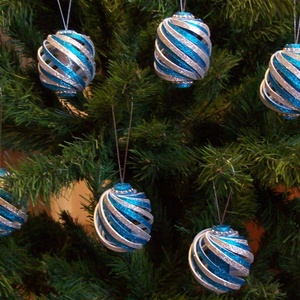 Karácsonyfadísz,  türkiz-ezüst - karácsony - karácsonyi lakásdekoráció - karácsonyfadíszek - Meska.hu