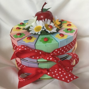 Ovis kínáló torta- katicás, szivárványos  - otthon & életmód - papír, írószer - ajándékozás kellékei - papírtorta - Meska.hu