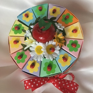 Ovis kínáló torta- katicás, szivárványos  - otthon & életmód - papír, írószer - ajándékozás kellékei - papírtorta - Meska.hu
