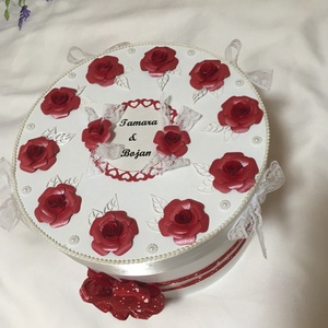 Nászajándék átadó torta- extra nagy - esküvő - emlék & ajándék - nászajándék - esküvői pénzátadó boríték, kártya - Meska.hu