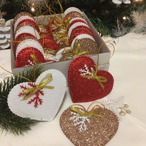 Mézeskalács szív- szettben - karácsony - karácsonyi lakásdekoráció - karácsonyfadíszek - Meska.hu