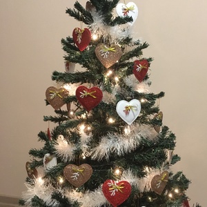 Mézeskalács szív- szettben - karácsony - karácsonyi lakásdekoráció - karácsonyfadíszek - Meska.hu