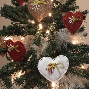 Mézeskalács szív- szettben - karácsony - karácsonyi lakásdekoráció - karácsonyfadíszek - Meska.hu