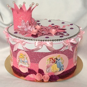 Óvodai kínáló torta szülinapra - csillogó, Disney hercegnős - Meska.hu