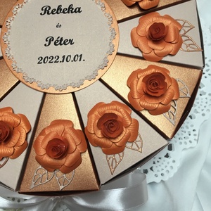 Nászajándék átadó torta őszi esküvőre - esküvő - emlék & ajándék - nászajándék - esküvői pénzátadó boríték, kártya - Meska.hu