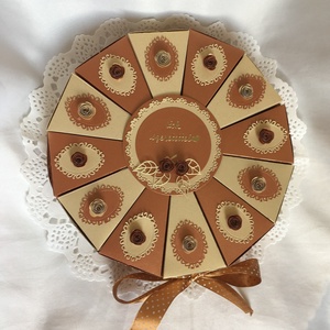Pénzajándék átadó torta - réz-fehérarany,  nagy - otthon & életmód - papír, írószer - ajándékozás kellékei - papírtorta - Meska.hu
